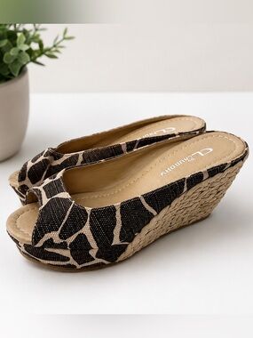 CL by Laundry Animal Print Wedge Espadrilles
